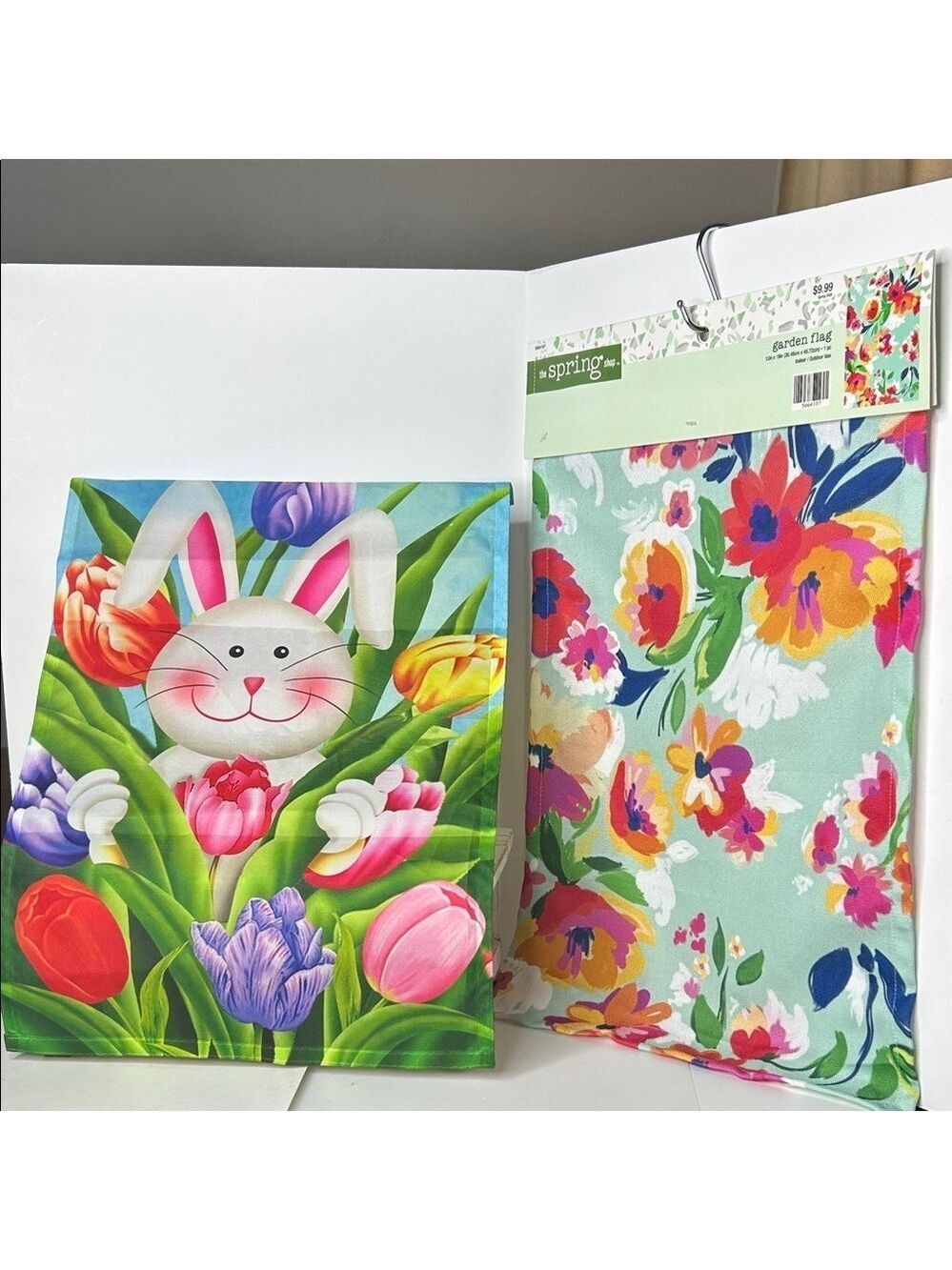 Bunny & Floral Garden Flags
